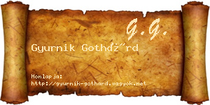 Gyurnik Gothárd névjegykártya
